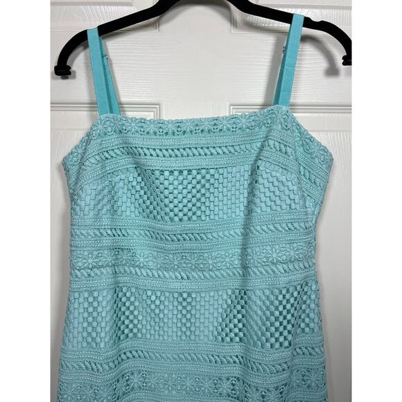 New J. Crew Midi Dress Geometric Sleeveless Lace Ruffle Sheath NWT - Picture 3 of 11